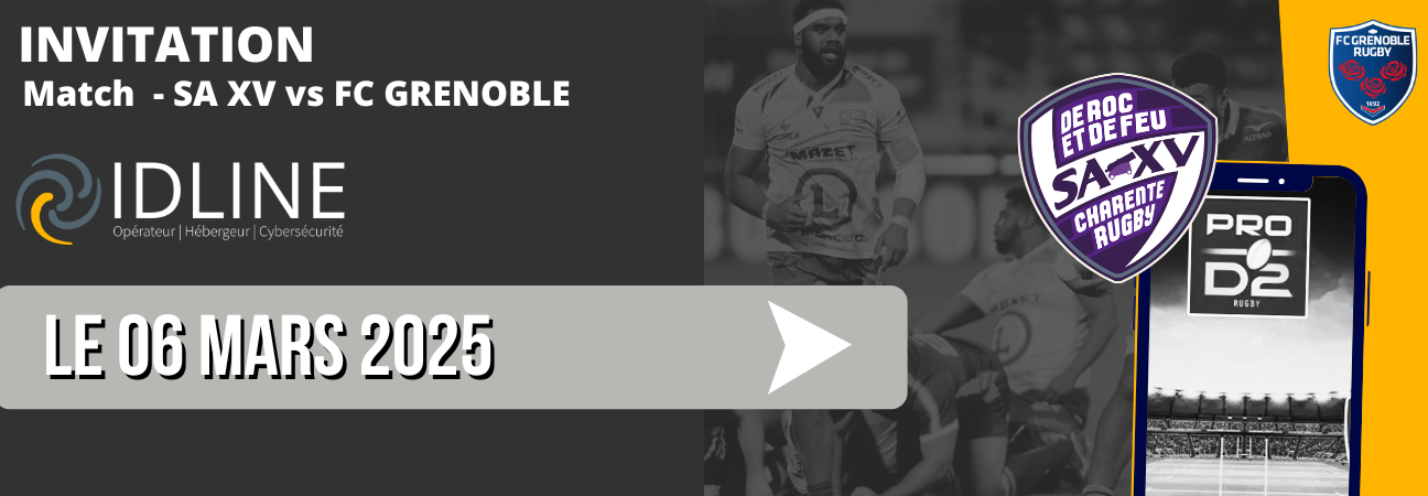 INVITATION CARRE VIOLET - SAXV vs FC GRENOBLE -  GROUPE NVL le 06 mars 2025